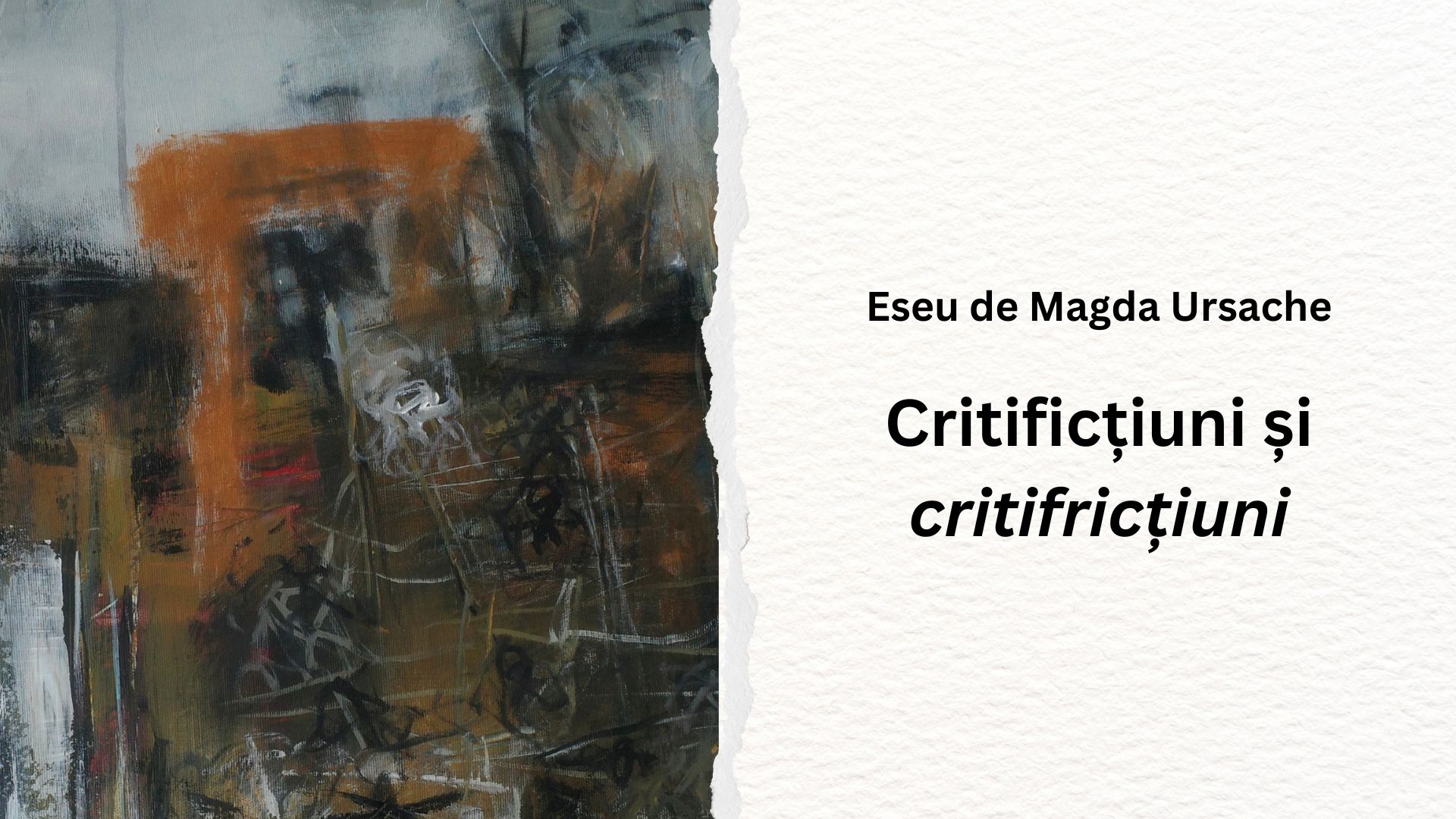 Critificțiuni și critifricțiuni – un eseu de Magda Ursache